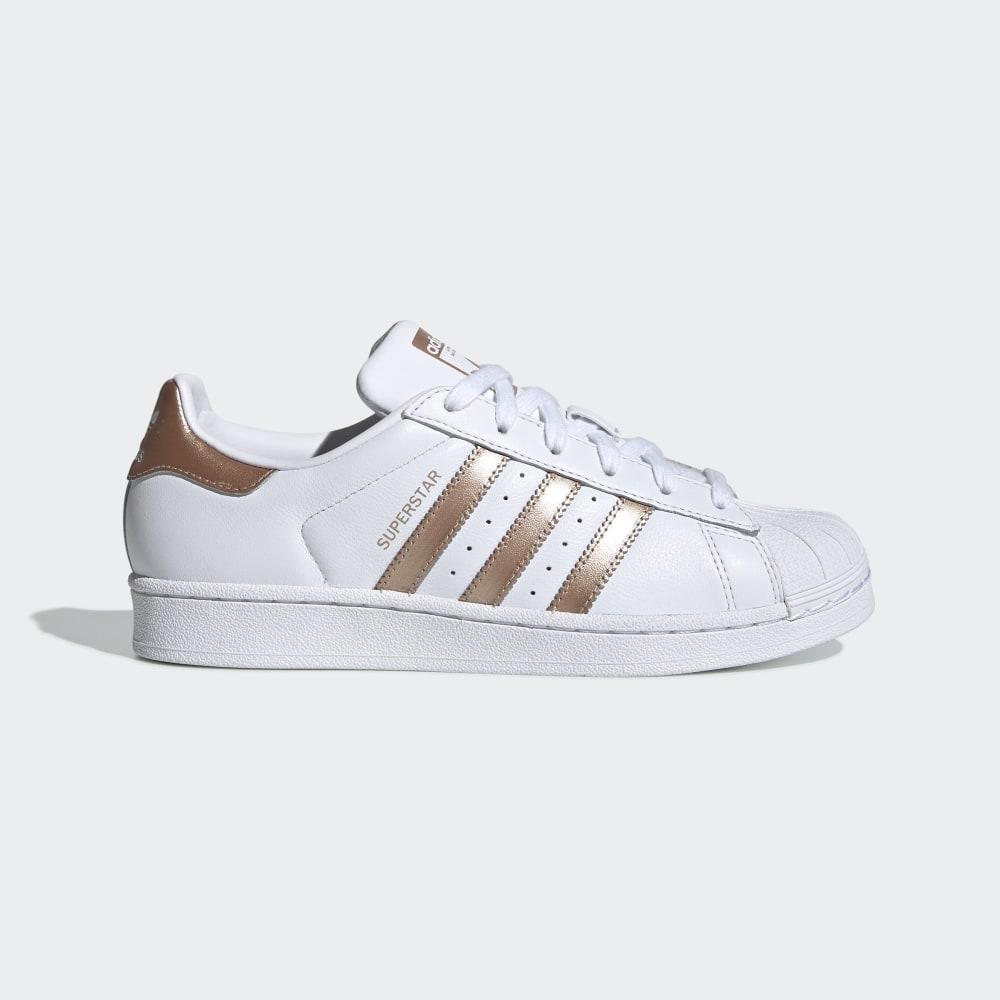 Adidas Women's Superstar Shell Toe Originals Shoes White/Copper/Black Ireland EE7399